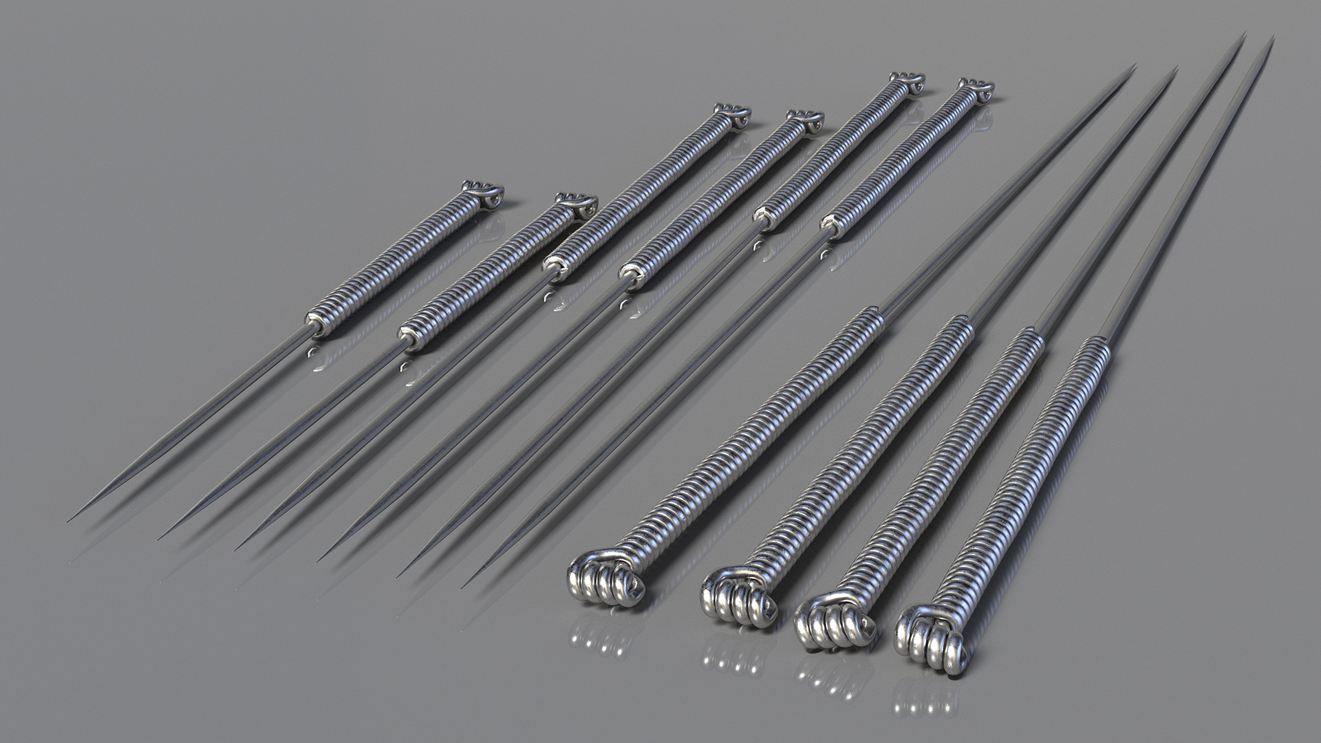 3D model Acupuncture Needles Set Silver