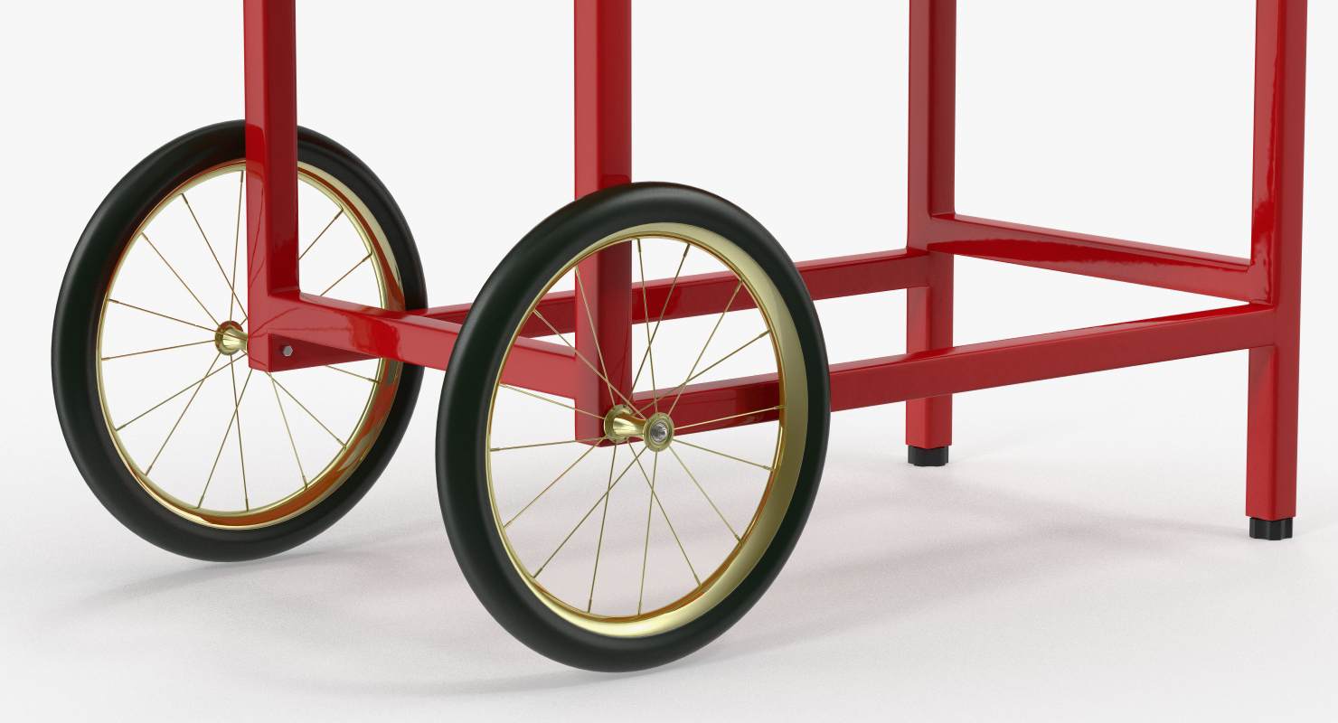 Hot Dog Cart with Food 3D