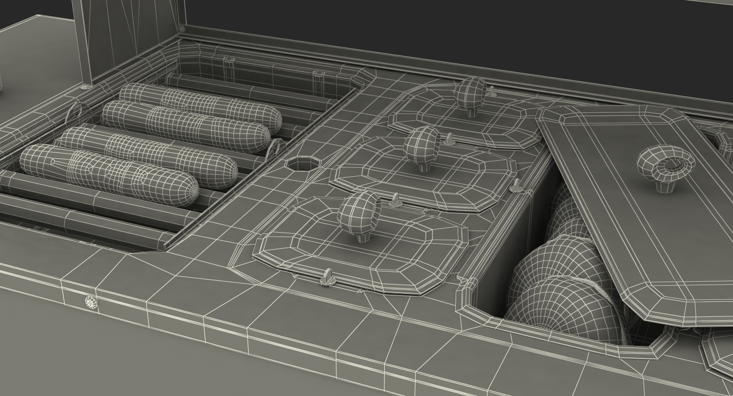 Hot Dog Cart with Food 3D