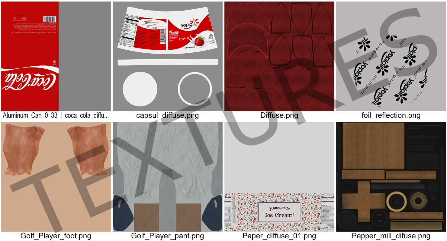 Hot Dog Cart with Food 3D