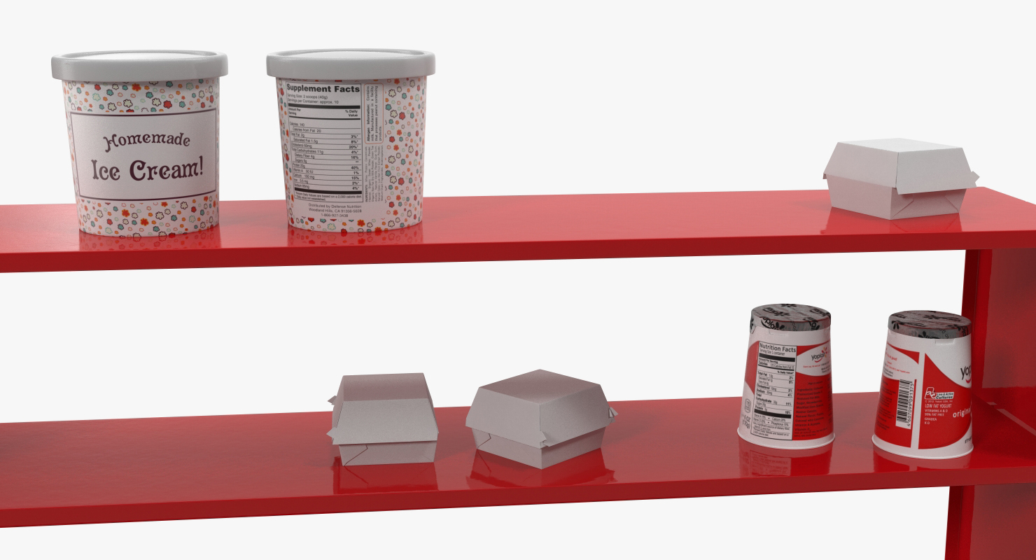 Hot Dog Cart with Food 3D