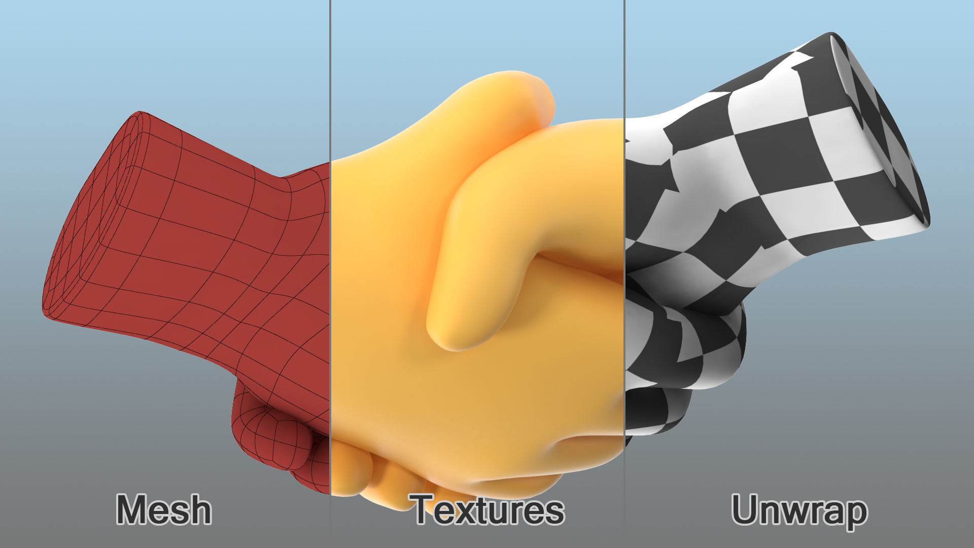 3D Handshake Gesture Emoji model