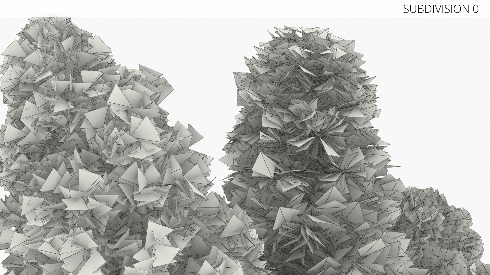 Low Poly Birch Trees Set Green - view 8