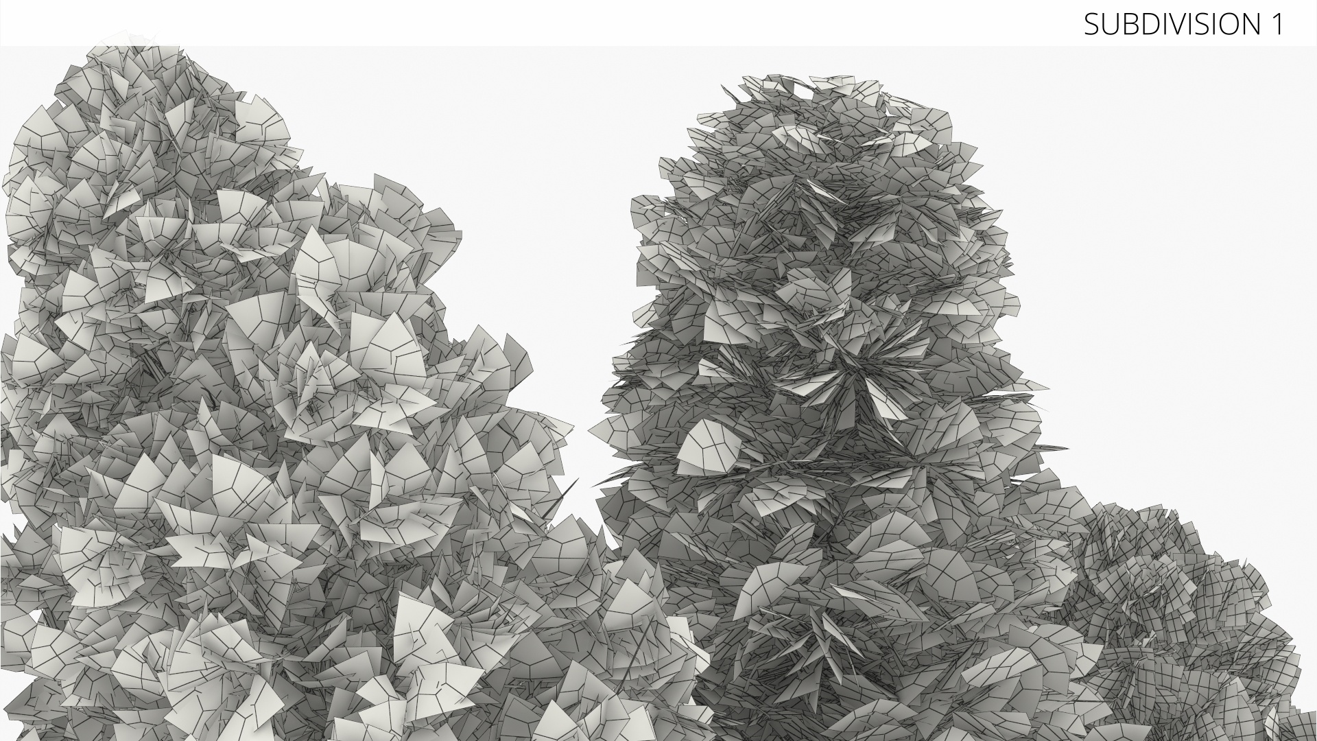Low Poly Birch Trees Set Green - view 9