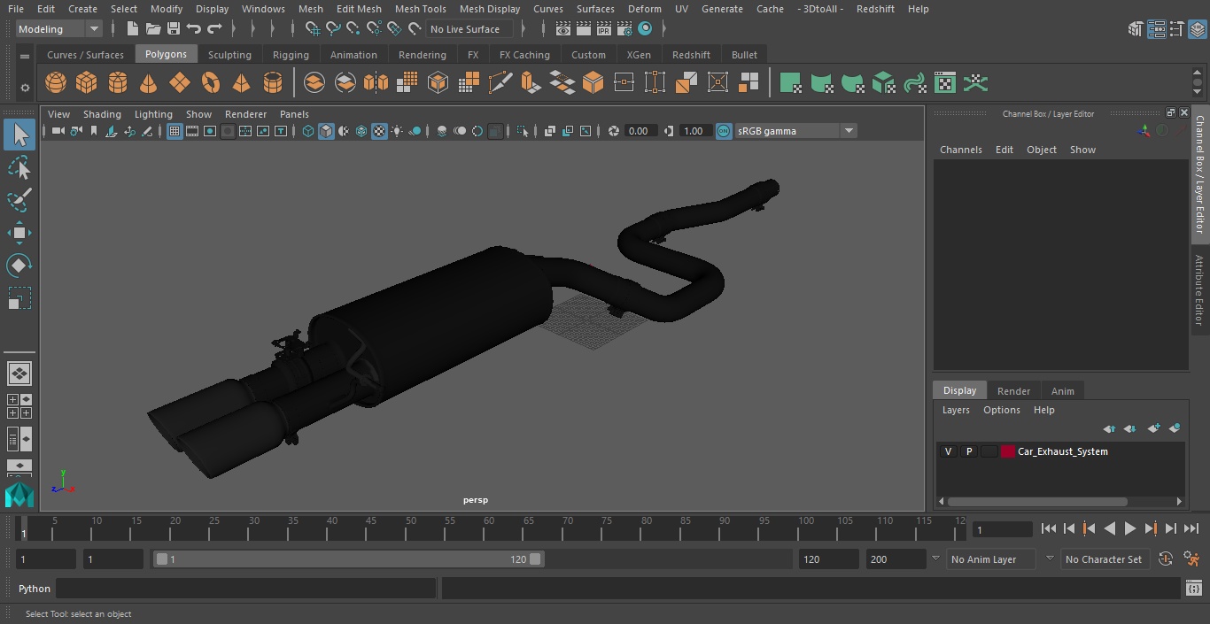 3D Car Exhaust System model