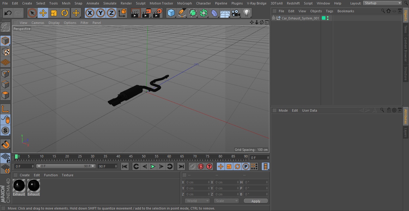 3D Car Exhaust System model