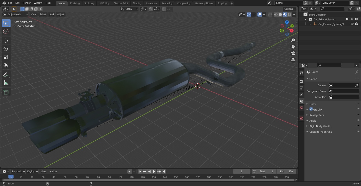 3D Car Exhaust System model