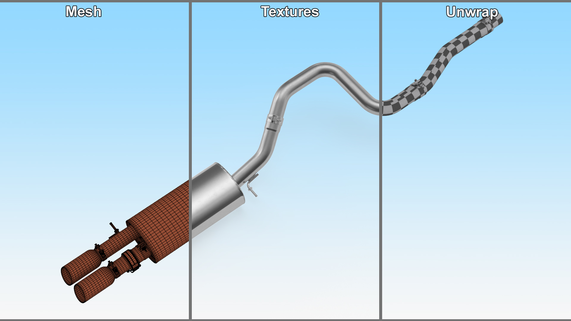 3D Car Exhaust System model