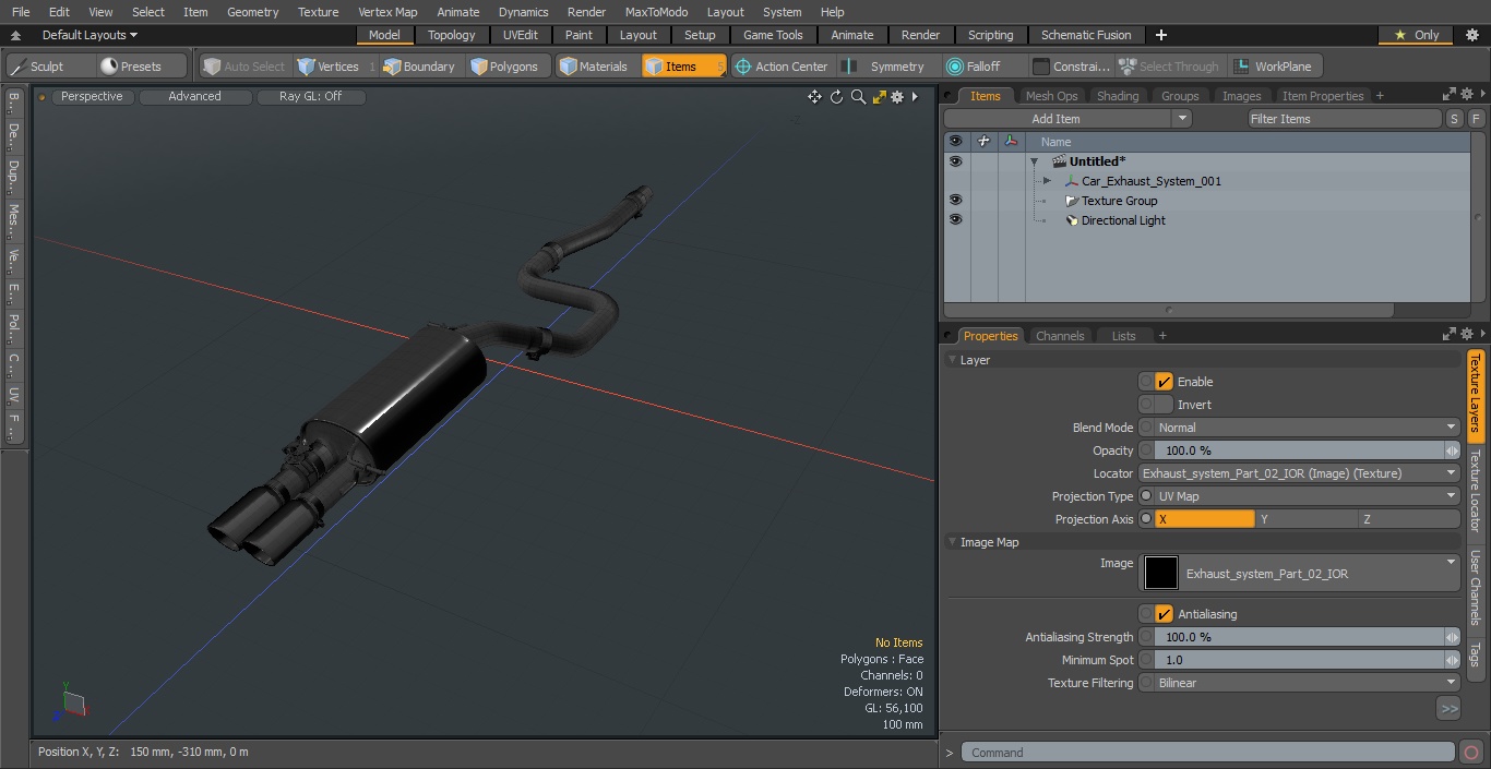 3D Car Exhaust System model