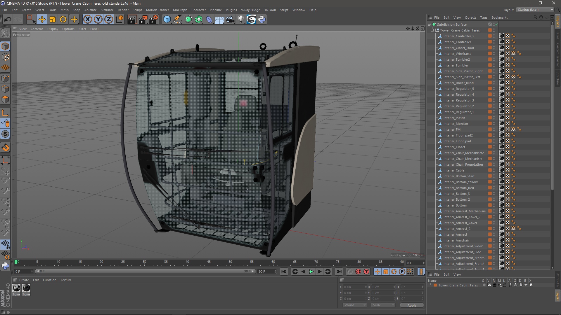 3D Tower Crane Cabin Terex model