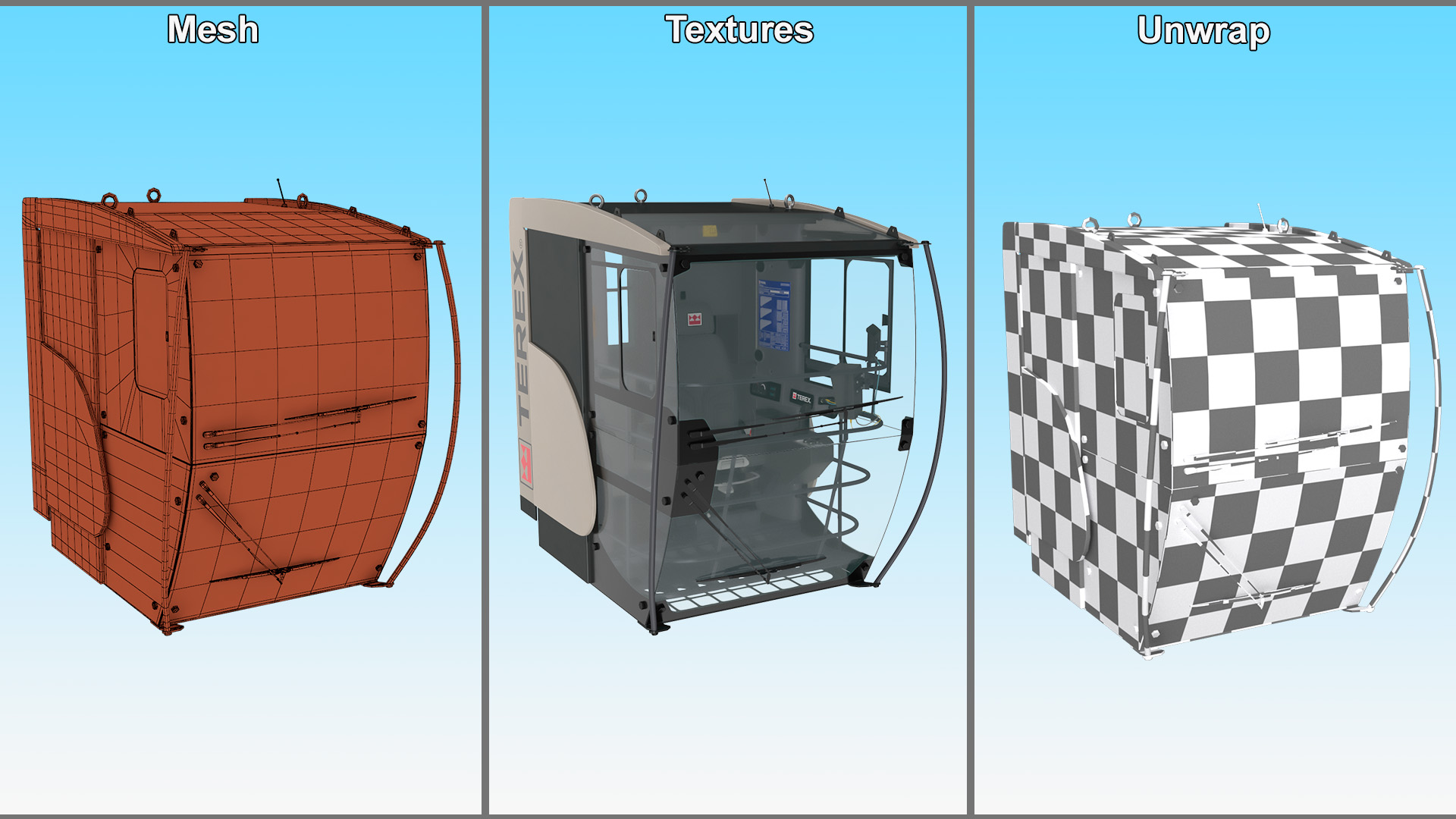 3D Tower Crane Cabin Terex model