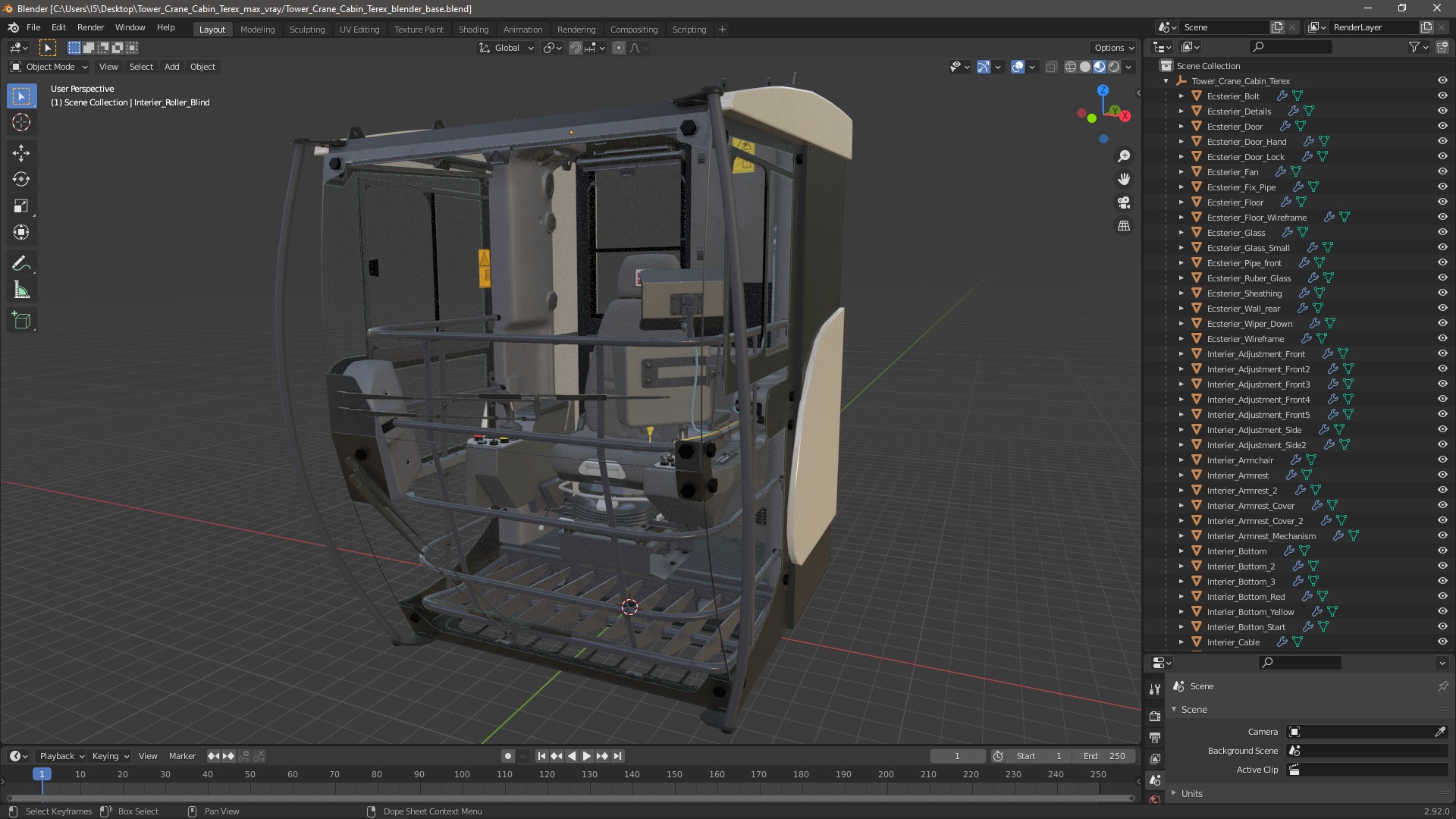 3D Tower Crane Cabin Terex model