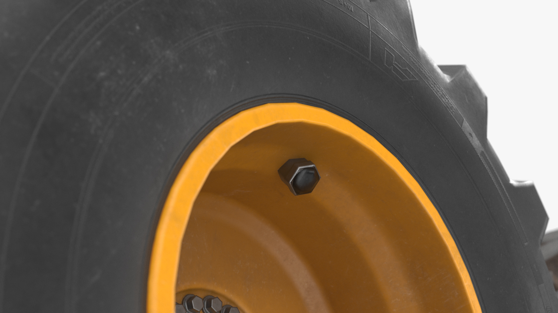 Heavy Machine Tire Wheel Set Clean and Dirt - view 7