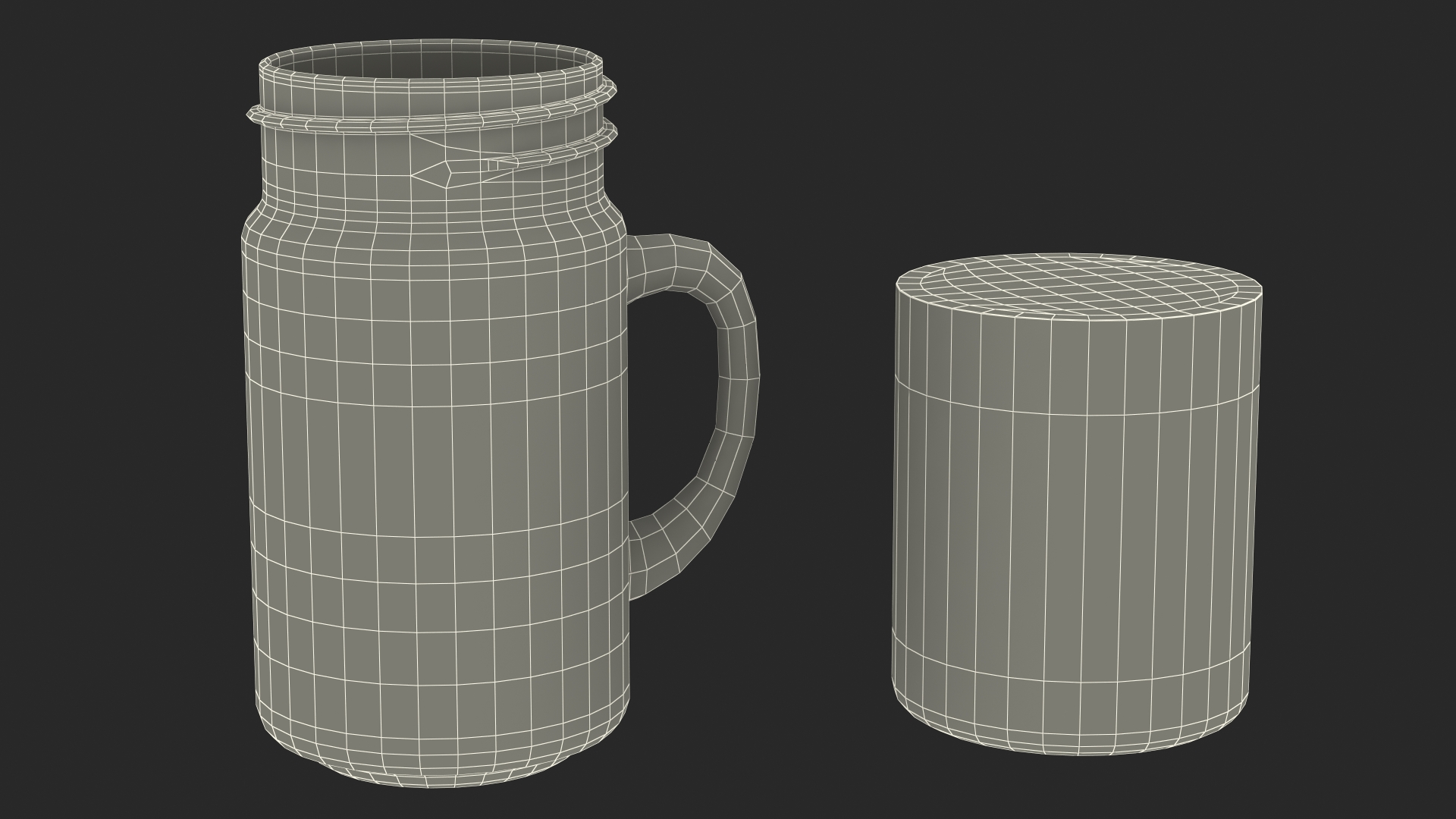 3D Mason Jar With Handle Full
