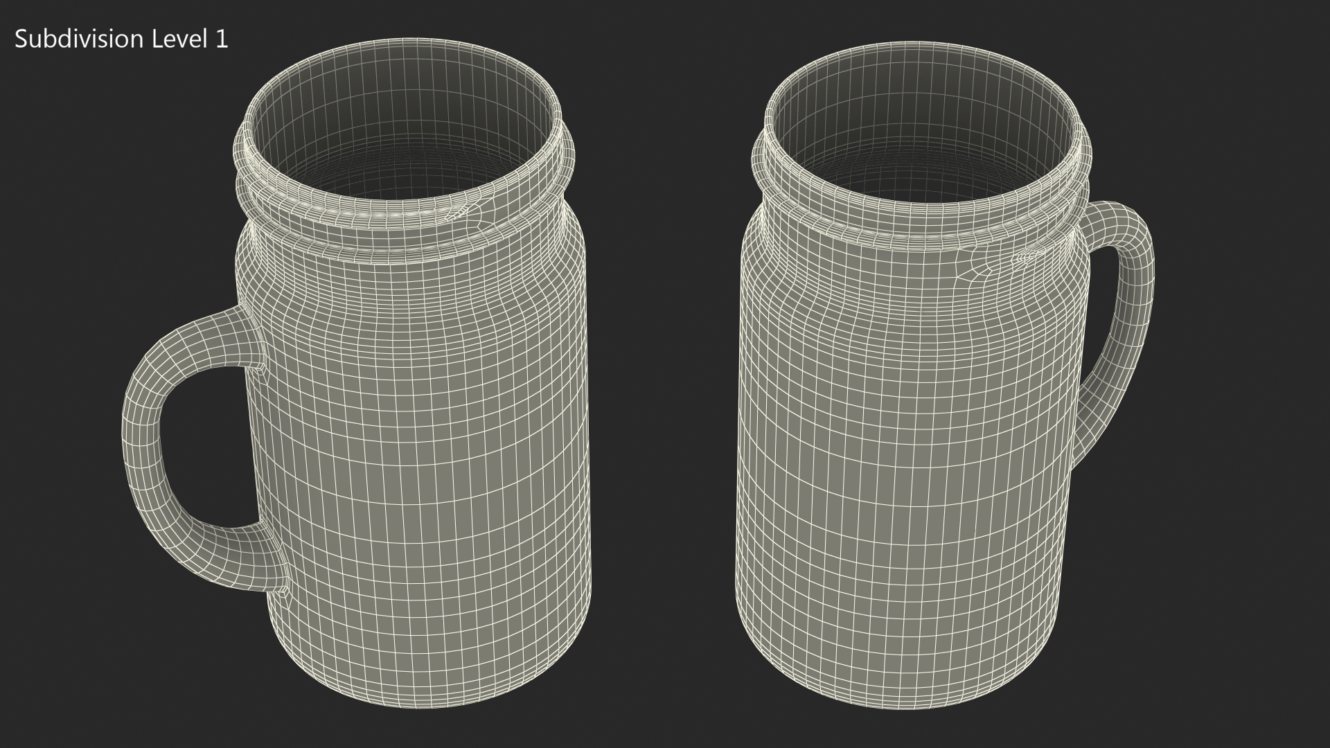 3D Mason Jar With Handle Full
