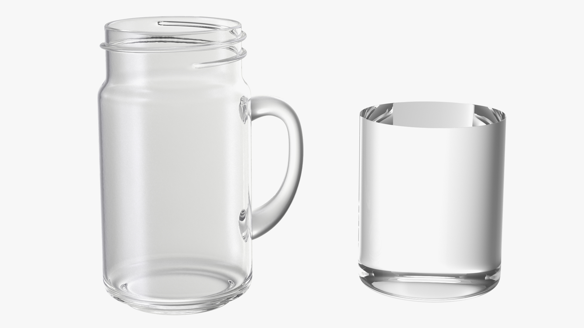 3D Mason Jar With Handle Full