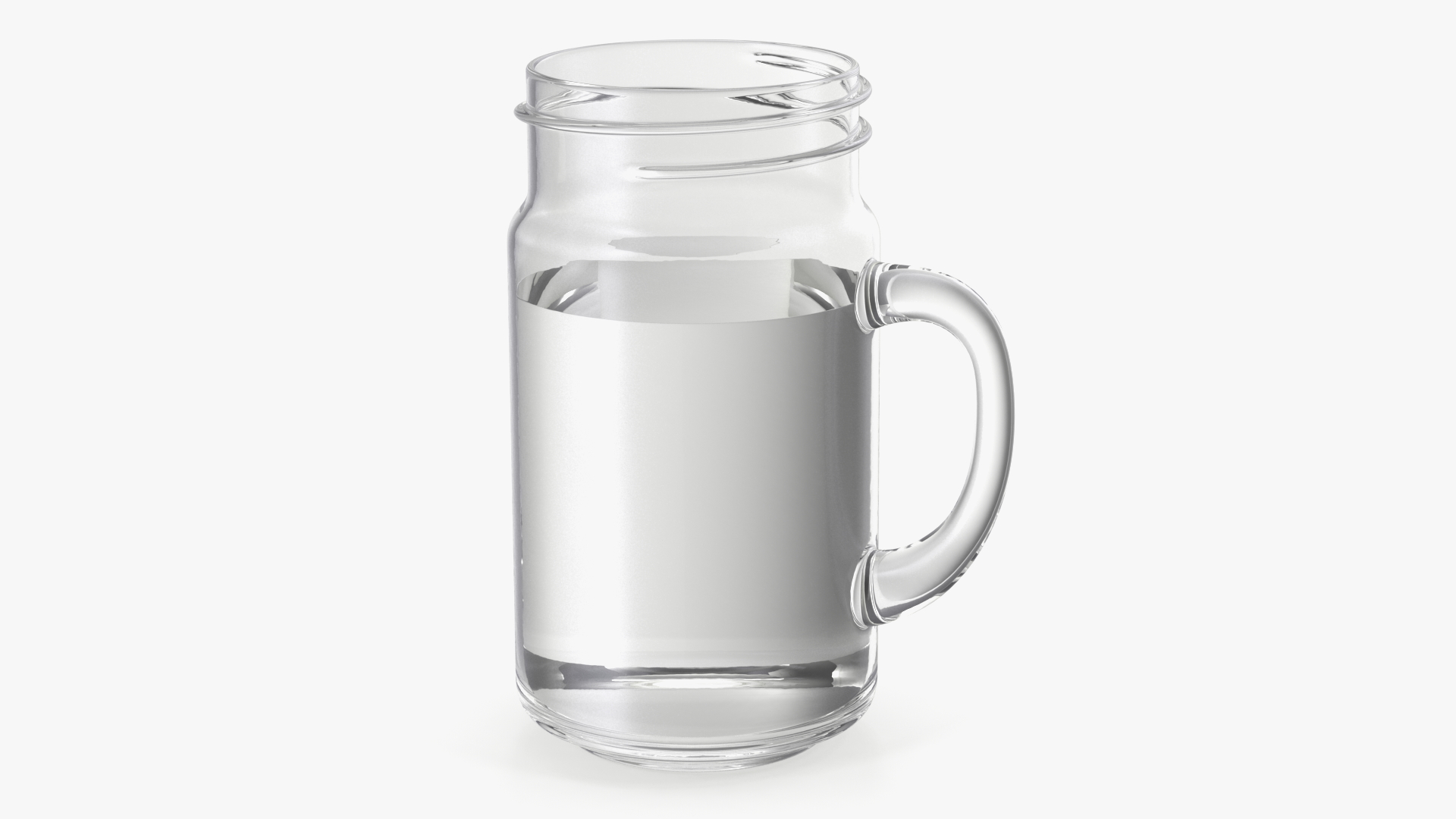 3D Mason Jar With Handle Full