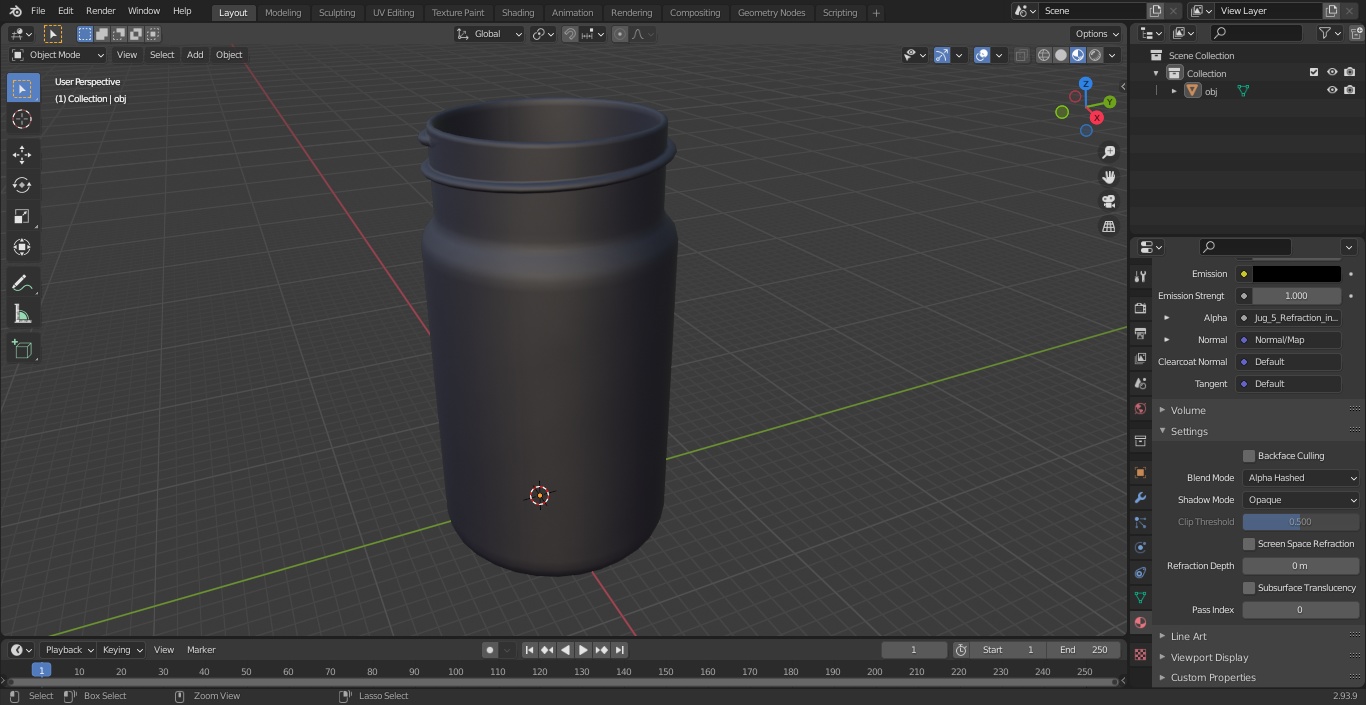 3D Mason Jar With Handle Full