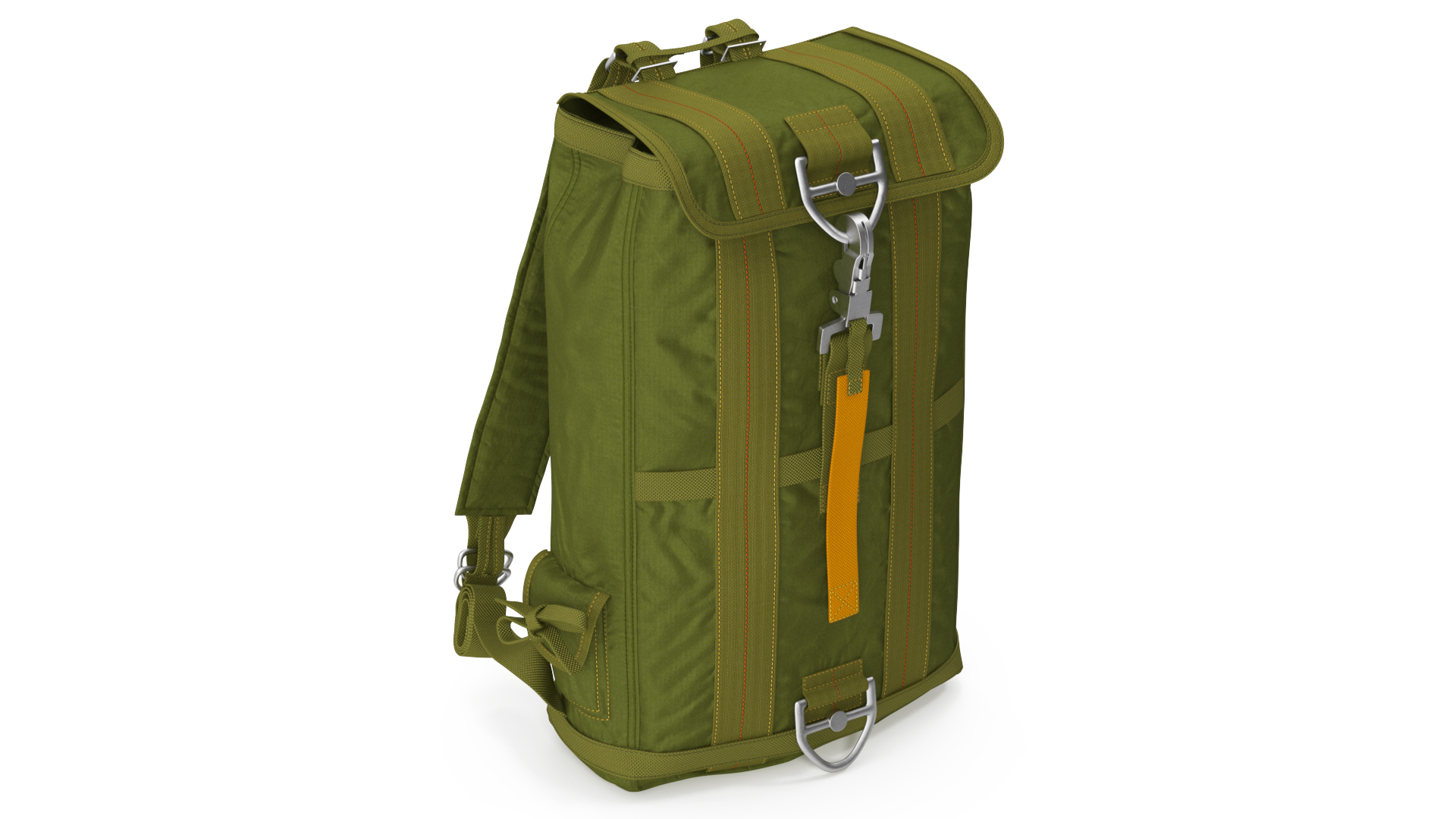 3D Lightweight Travel Parachute Backpack Green model