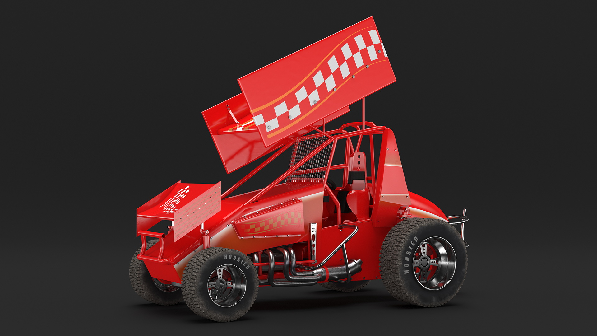 Winged Sprint Car 3D