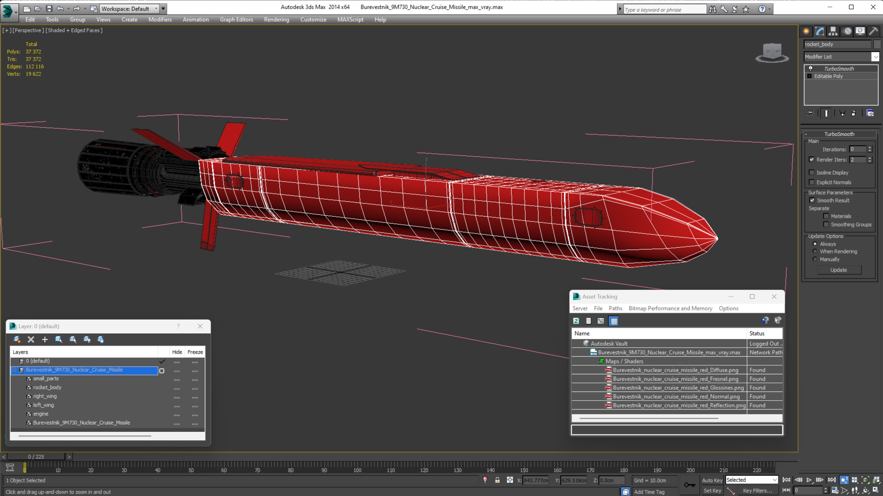 3D model Burevestnik 9M730 Nuclear Cruise Missile
