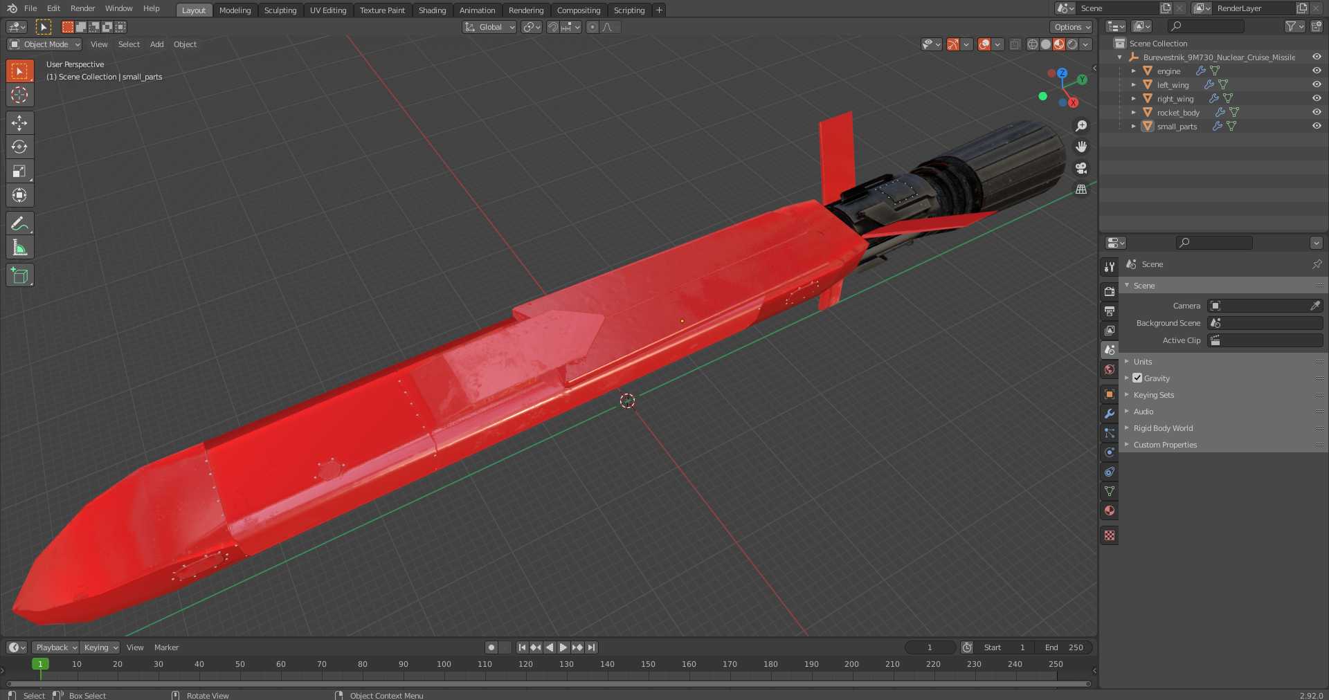 3D model Burevestnik 9M730 Nuclear Cruise Missile