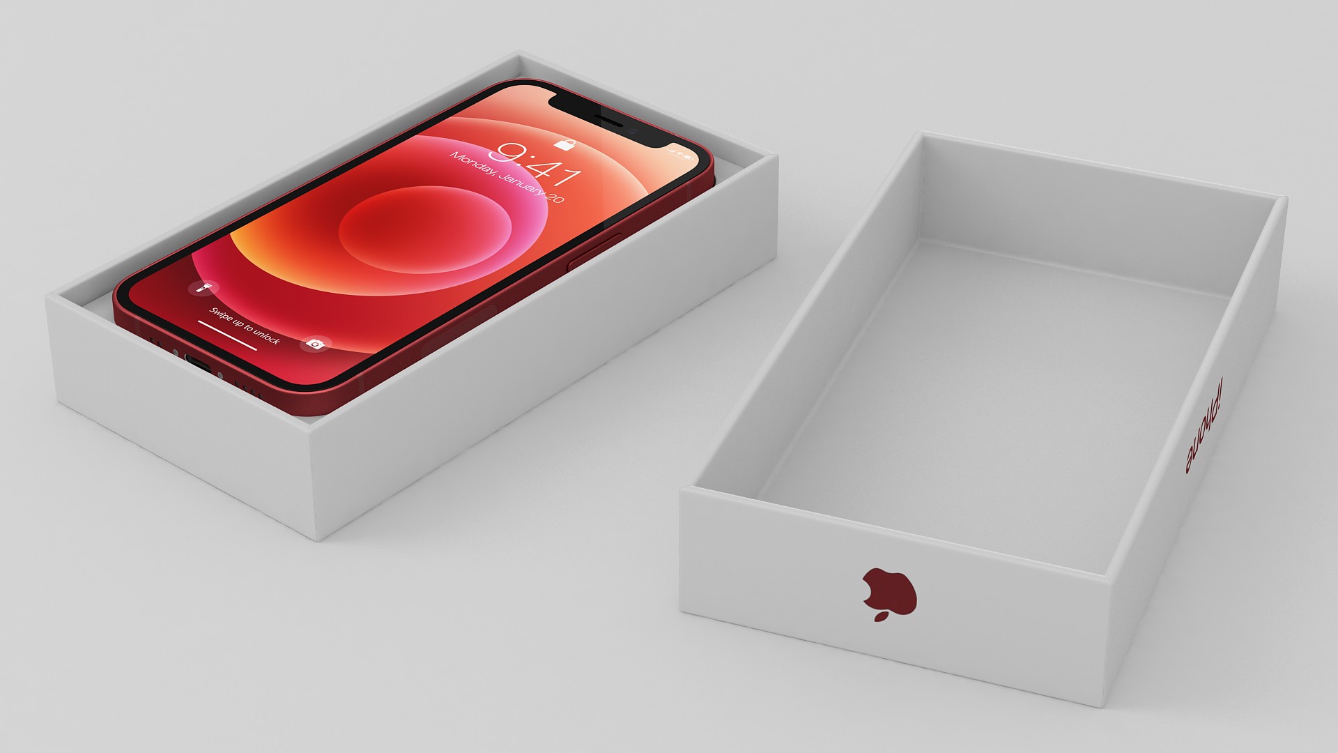 iPhone 12 mini Unboxed Product RED 3D model