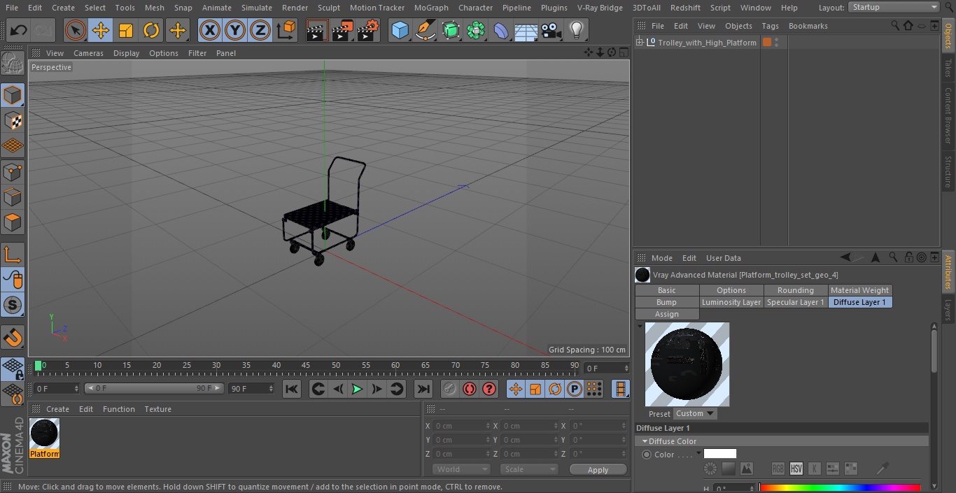 3D Trolley with High Platform