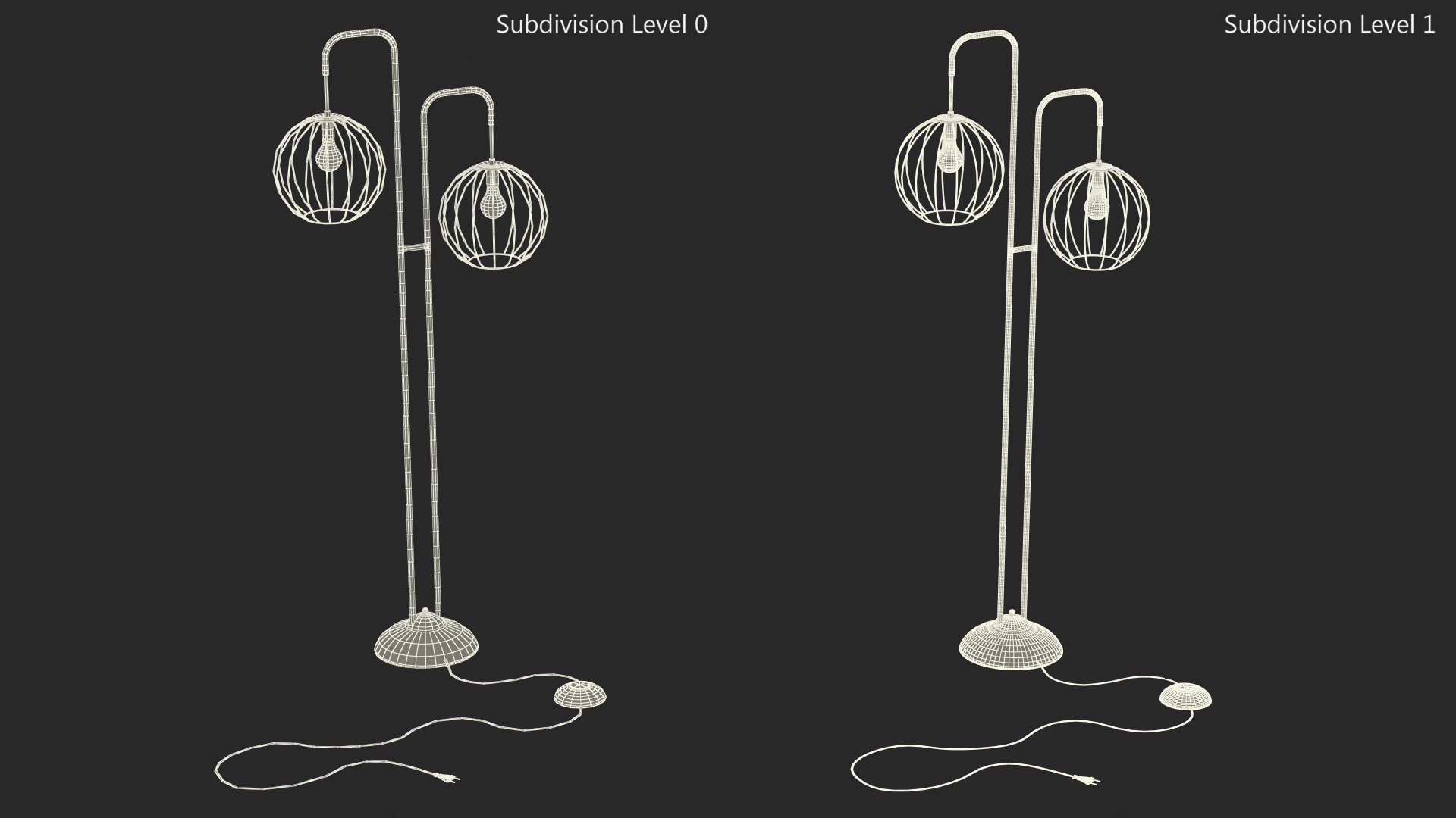 3D Modern Floor Lamp White model