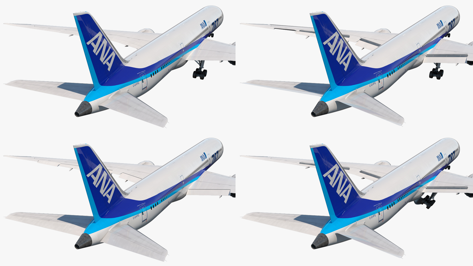 3D model Boeing 787-9 Dreamliner ANA Livery Rigged for Maya