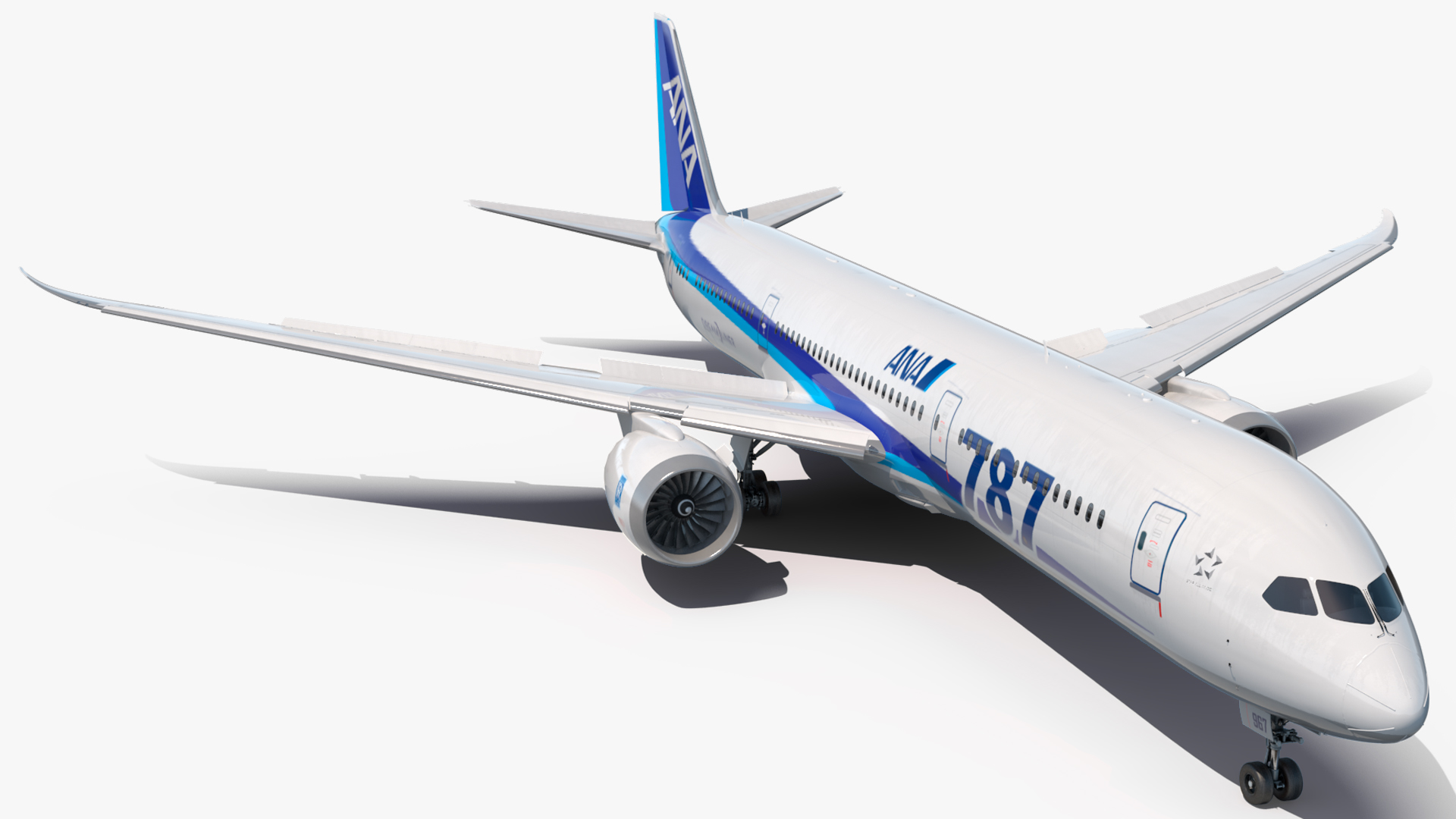3D model Boeing 787-9 Dreamliner ANA Livery Rigged for Maya