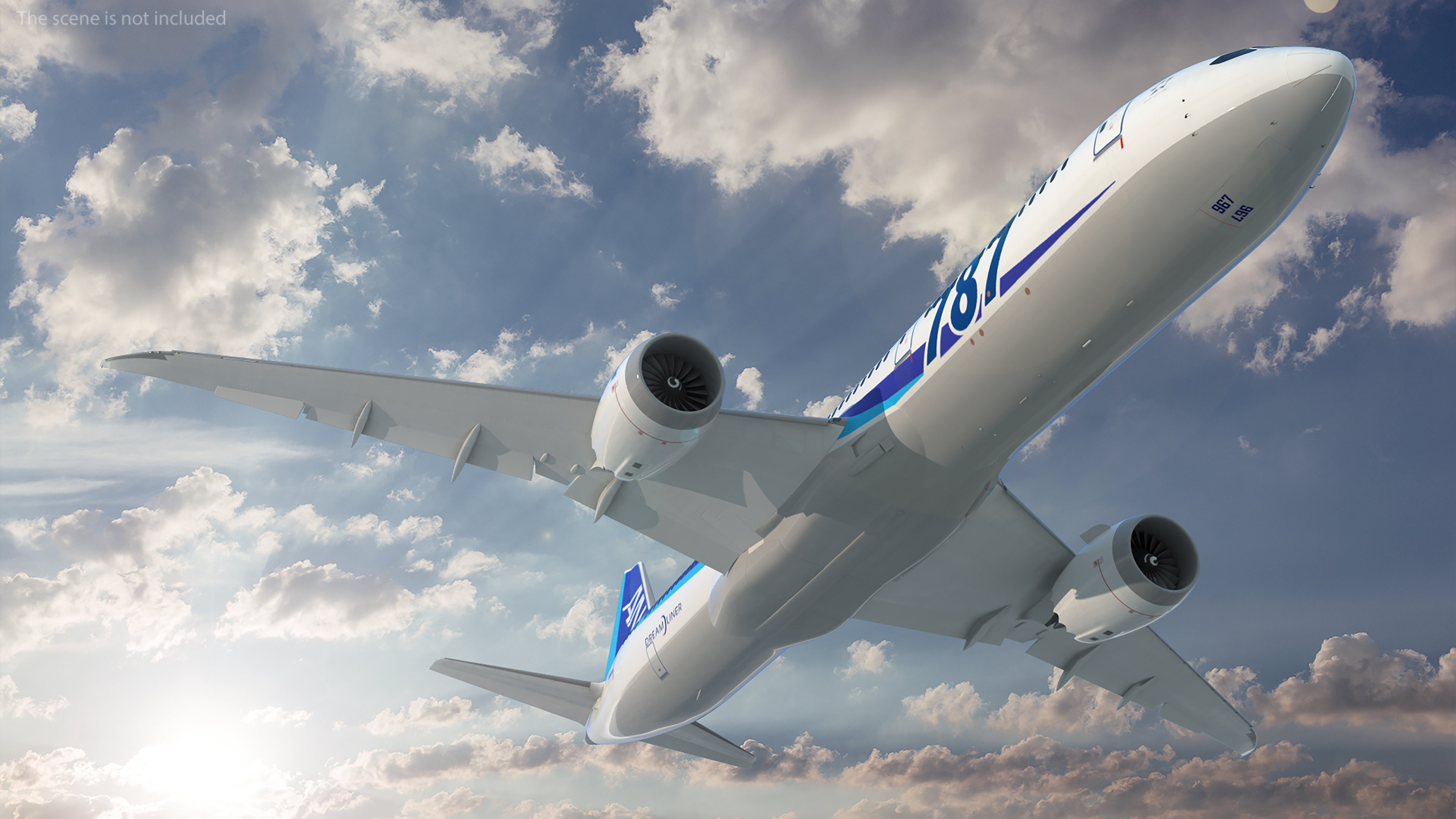 3D model Boeing 787-9 Dreamliner ANA Livery Rigged for Maya