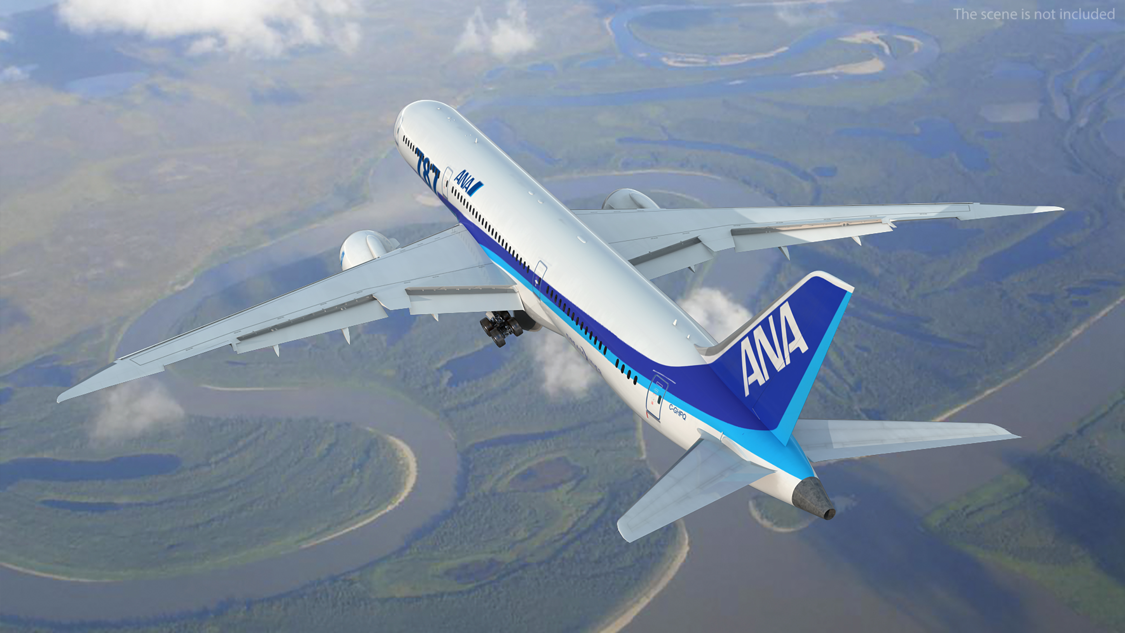 3D model Boeing 787-9 Dreamliner ANA Livery Rigged for Maya