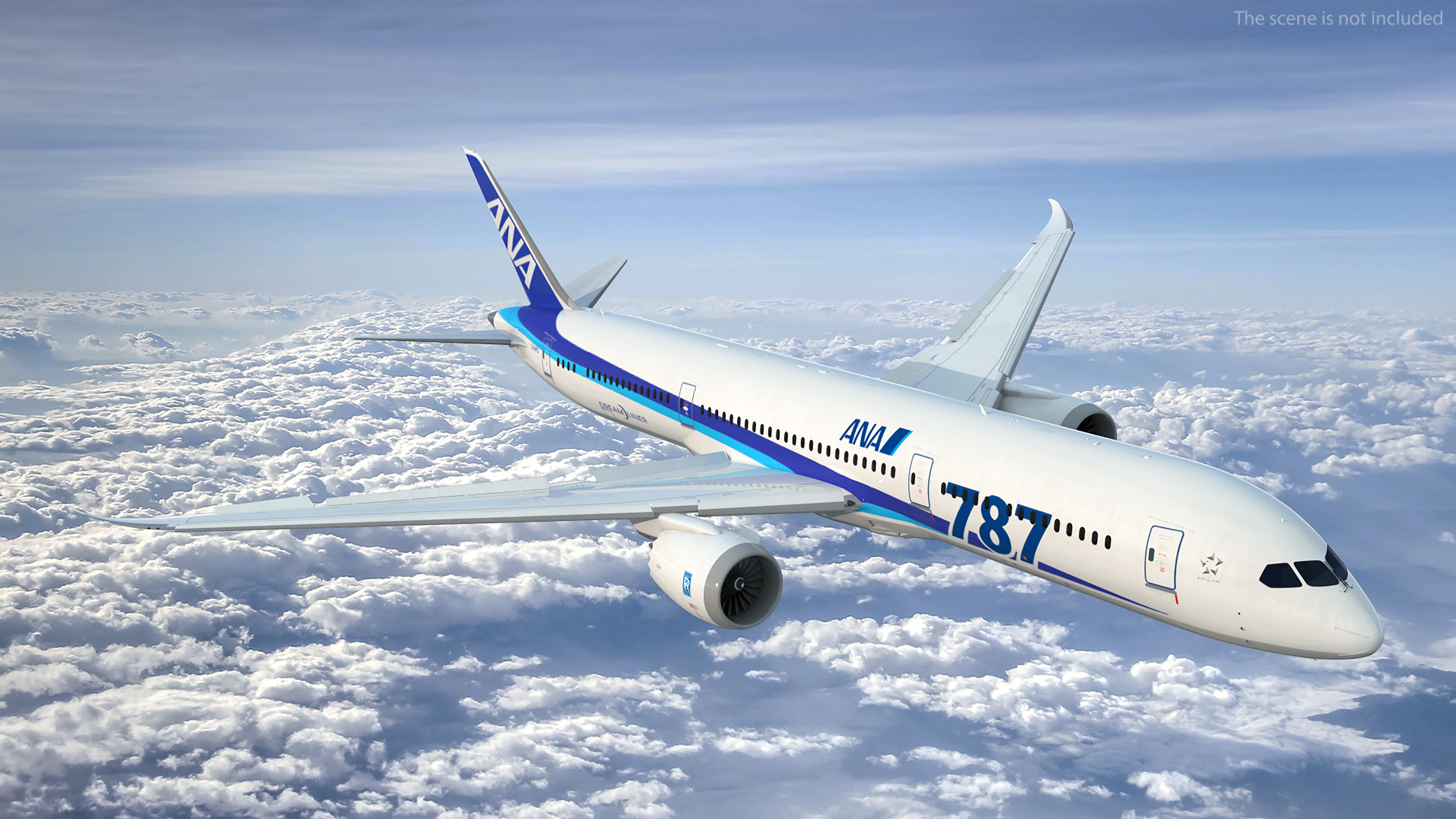 3D model Boeing 787-9 Dreamliner ANA Livery Rigged for Maya