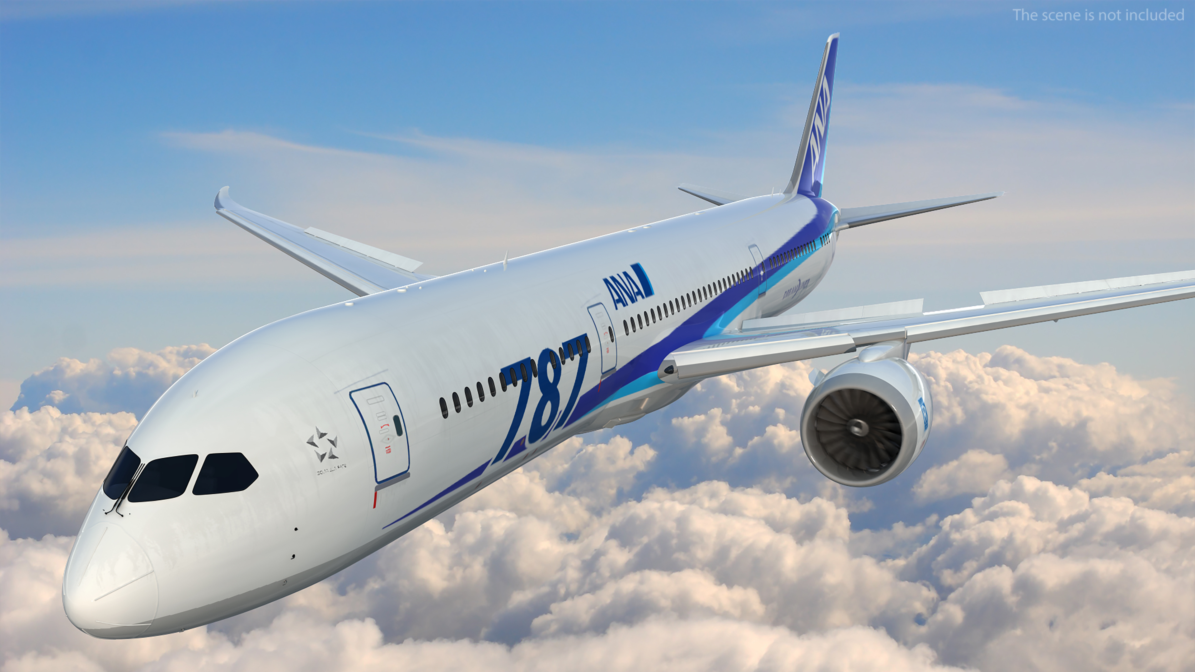 3D model Boeing 787-9 Dreamliner ANA Livery Rigged for Maya