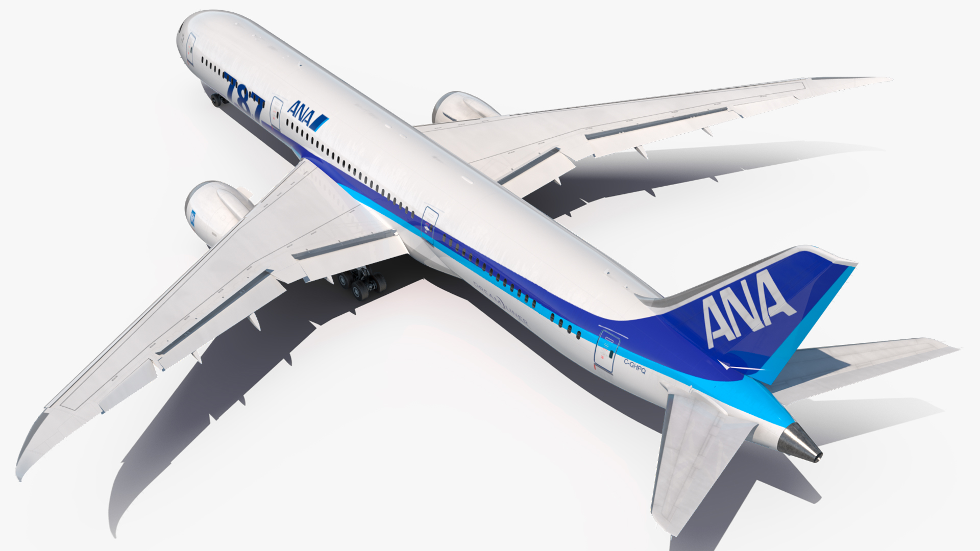 3D model Boeing 787-9 Dreamliner ANA Livery Rigged for Maya