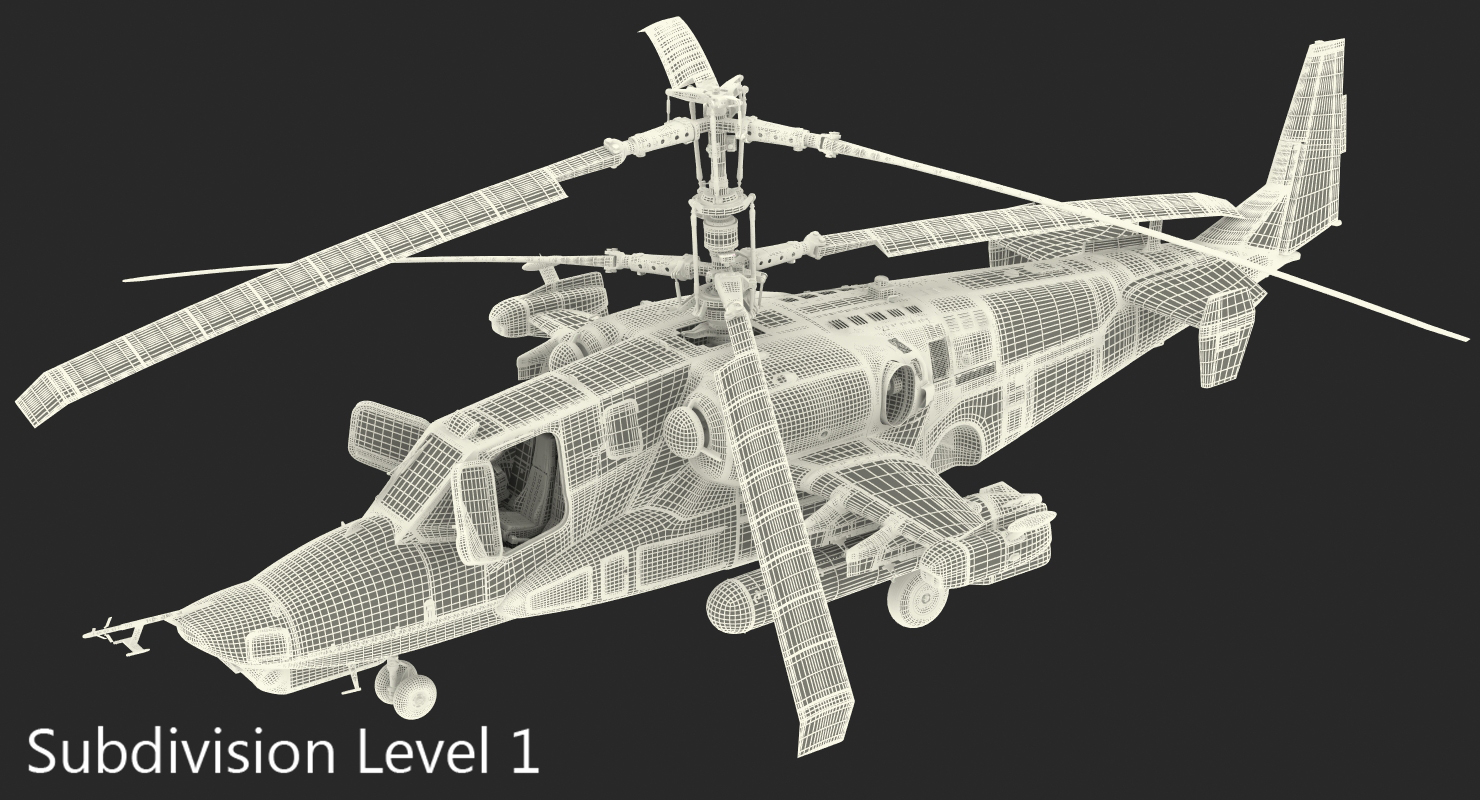 3D Attack Helicopter Kamov KA 50 Black Shark Rigged model