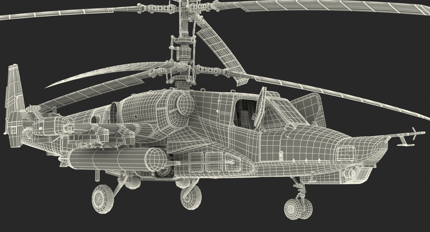 3D Attack Helicopter Kamov KA 50 Black Shark Rigged model