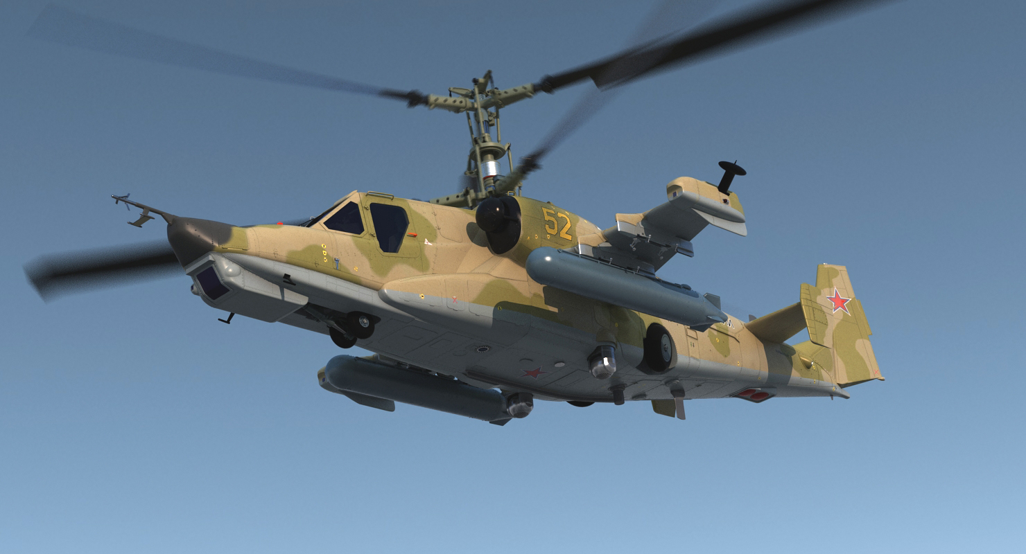 3D Attack Helicopter Kamov KA 50 Black Shark Rigged model