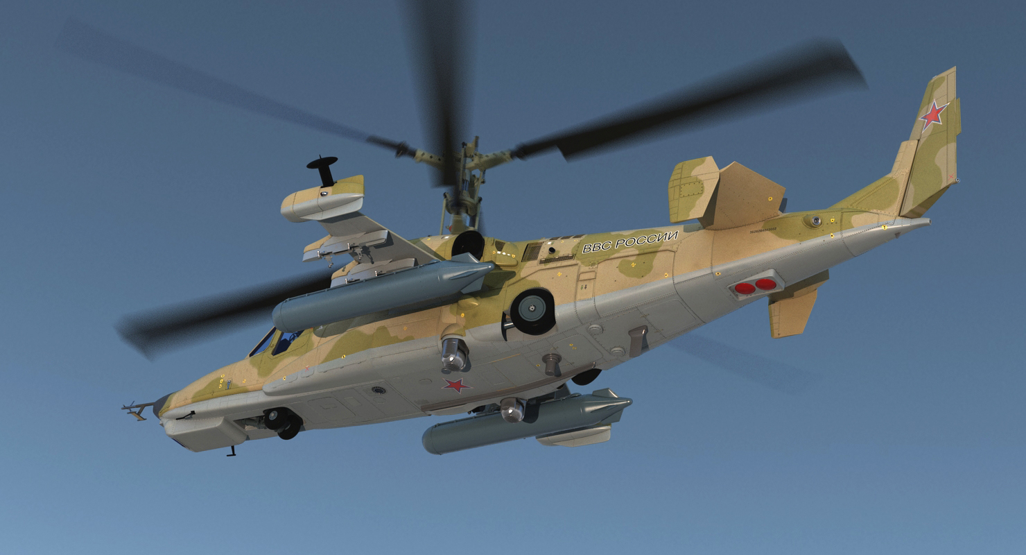 3D Attack Helicopter Kamov KA 50 Black Shark Rigged model