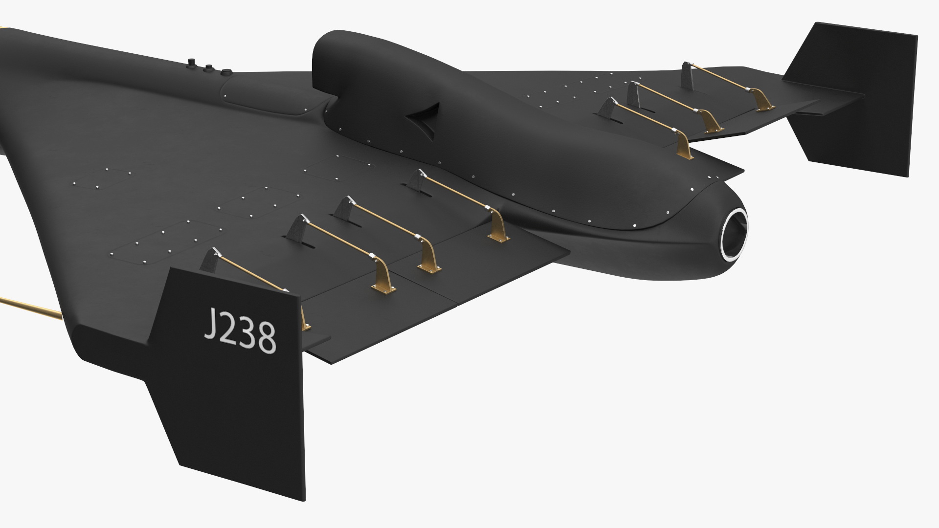 3D Shahed 238 Kamikaze Drone Black Rigged model