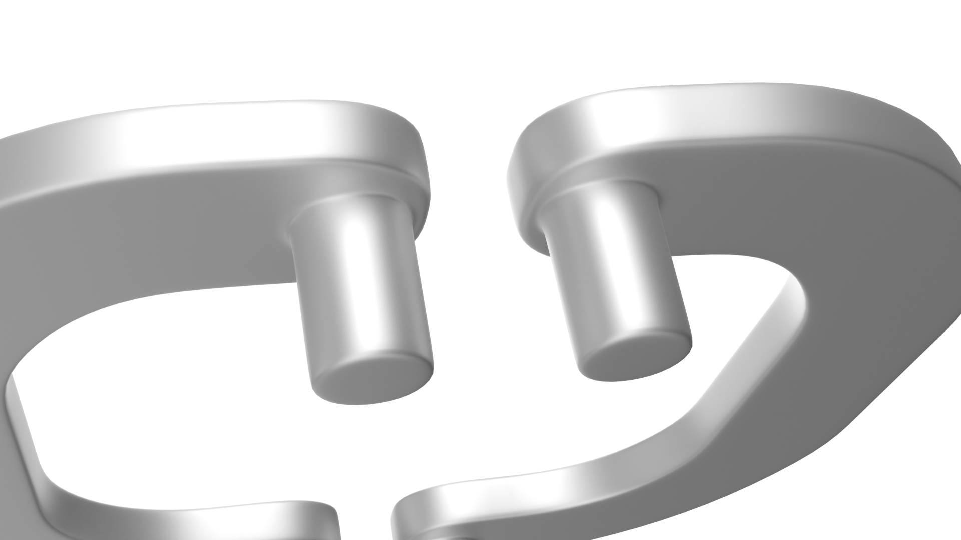 3D model Door Handles Flat Square Metal