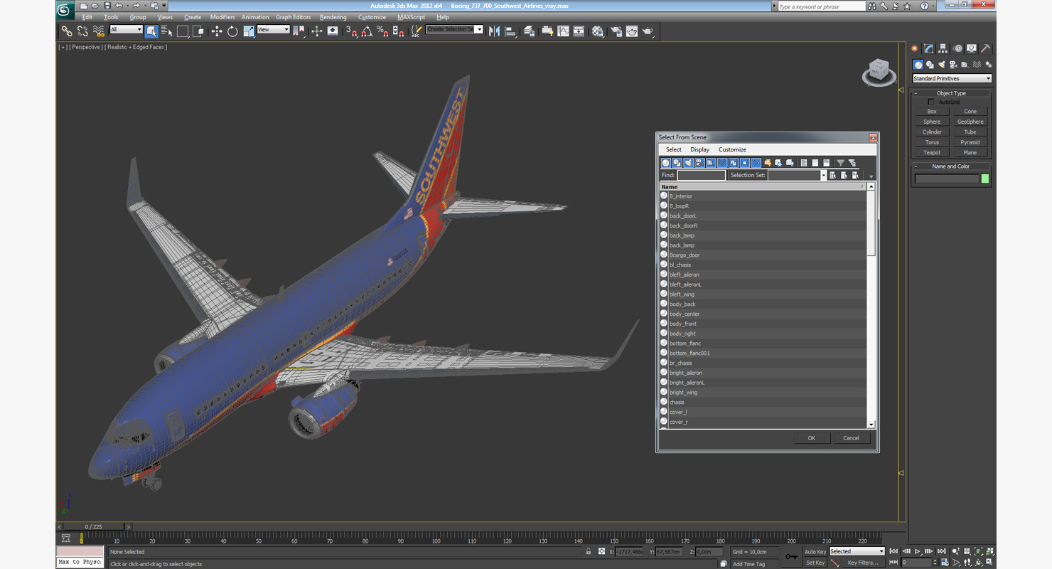 3D Boeing 737 700 Southwest Airlines model
