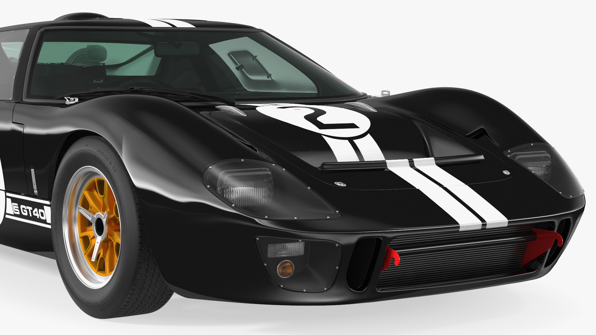 3D Ford GT40 Racing Car Black