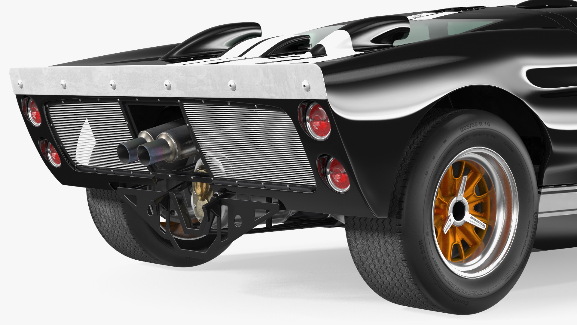 3D Ford GT40 Racing Car Black