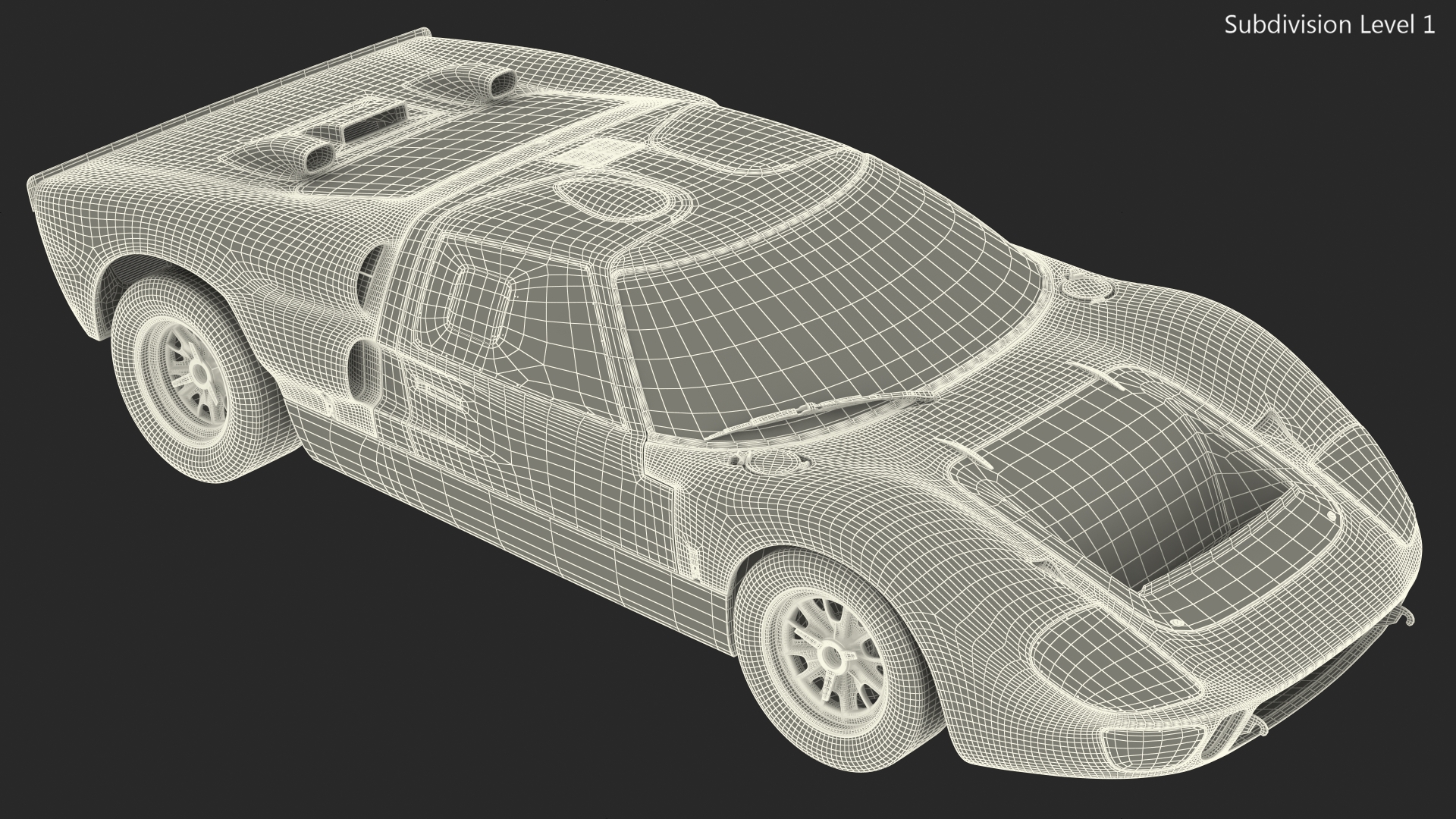 3D Ford GT40 Racing Car Black