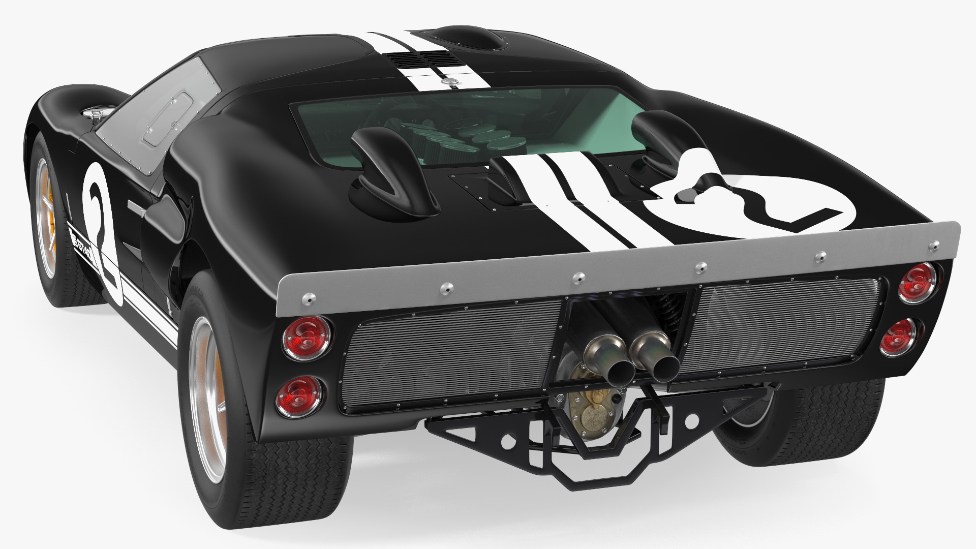 3D Ford GT40 Racing Car Black