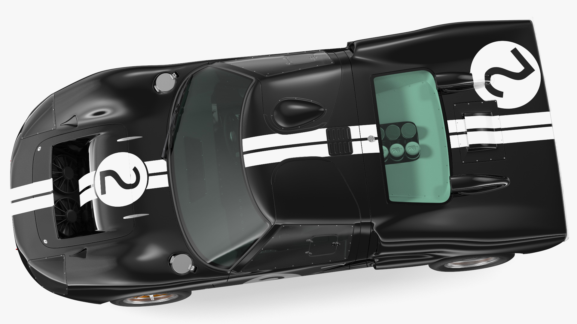 3D Ford GT40 Racing Car Black