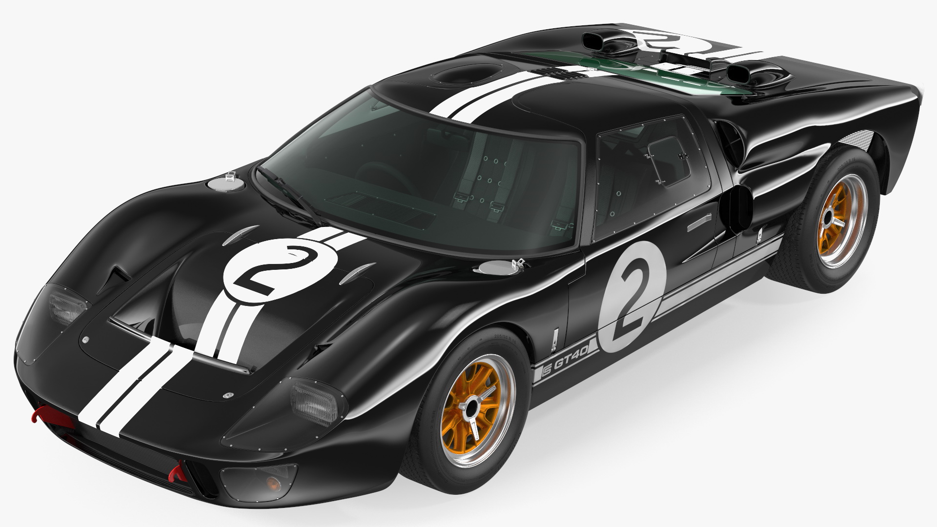 3D Ford GT40 Racing Car Black