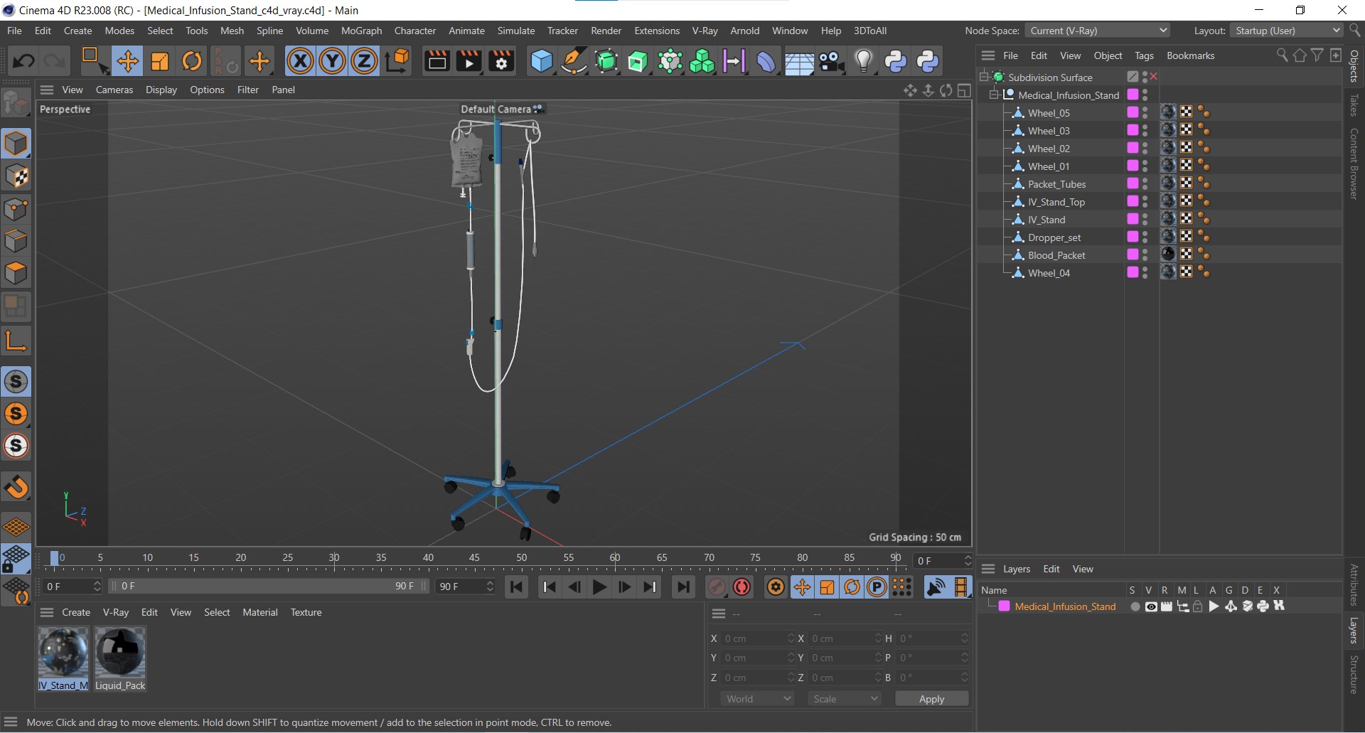 Medical Infusion Stand 3D